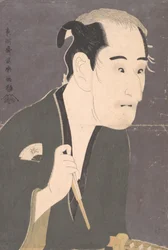Onoe Matsusuke I como Matsushita Mikinojo en la obra Katakiuchi noriyaibanashi