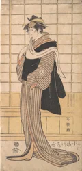 Osagawa Tsuneyo II como la peluquera O-Roku, 1794-95
