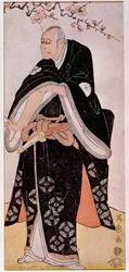 Representación del actor Arashi Toyozo alrededor de 1794. Estampa japonesa de Sharaku Toshusai (activo 1794 - 1795). París, Museo Guimet, Museo Nacional de Artes Asiáticas