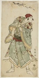 El actor Ichikawa Yaozo III como el vendedor de gorriones Bunji Yasukata