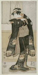 El actor Iwai Hanshiro lV como Otoma, Hija de Ohina de Inamuragasaki en Kamakura (Yondai-me Iwai Hanshiro no Kamakura Inamuragasaki no Ohina musume Otoma)
