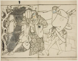 Los actores Arashi Ryuzo y Morita Kanya VIII
