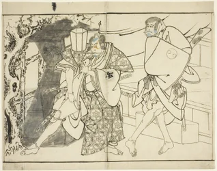 Los actores Arashi Ryuzo y Morita Kanya VIII