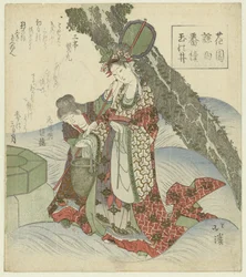 la fuente de las joyas Tama no i (título sobre objeto) Una serie de canciones Nô para la Sociedad de Poesía Hanazono (título de la serie) Hanazono yôkyoku bantsuzuki (título de la serie sobre el objeto)