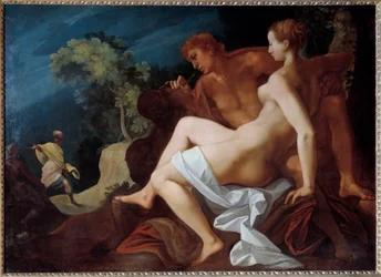 Angélica y Medoro Ilustración para “Le Roland Furieux” (Orlando Furioso) de Ludovico Ariosto representando a Medoro inscribiendo el nombre de Angélica en la roca