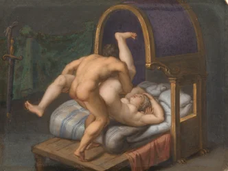 La ninfa Siringe perseguida por Pan