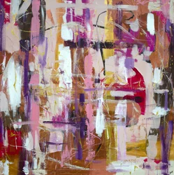 Pintura abstracta llena de colorido