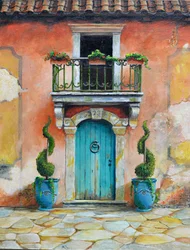 Jardineras de Anduze, Aix-en -Provence, Francia, 2024 (óleo sobre tabla)