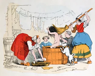 El baño obligatorio, ilustración para 