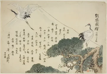 Página de Índice, impresiones .151-.200 (Vol.2), de la serie "Imágenes de Representaciones No (Nogaku Zue)"