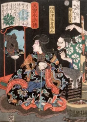Shumitsu Kanja Yoshitaka als Ratte in einem Spiegel reflektierend
