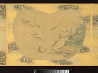 Álbum de abanicos con figuras, pájaros y flores