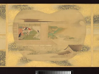 Álbum de abanicos con figuras, pájaros y flores