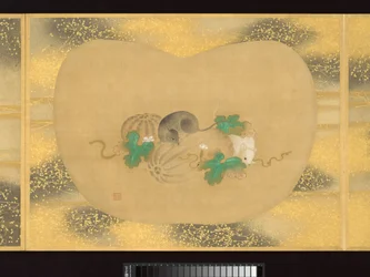 Álbum de abanicos con figuras, pájaros y flores