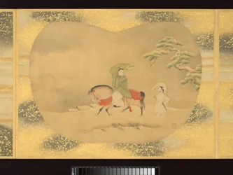Álbum de abanicos con figuras, pájaros y flores
