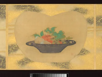 Álbum de abanicos con figuras, pájaros y flores