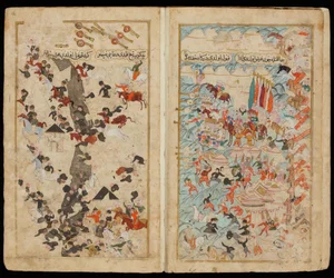 La batalla de Keresztes en 1596 del manuscrito Campaña de Mehmed III en Hungría
