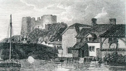 Vista de Tunbridge, grabado por Murray, del álbum de recortes de Michael Faraday