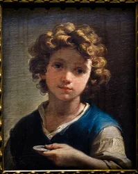 Busto de niño con una moneda, hacia 1777 (Óleo sobre lienzo)