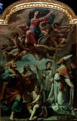 Madonna en gloria con santos