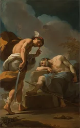 Mercurio a punto de decapitar a Argos