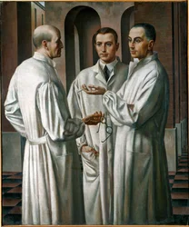 Tres cirujanos (pintura sobre lienzo)