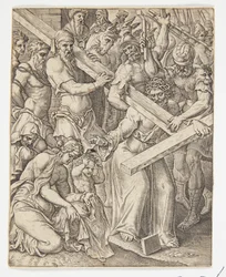 Cristo llevando la cruz y el milagro del paño de Verónica