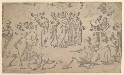 La muerte de Ananías rodeado de Apóstoles, 1518