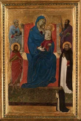 Virgen y Niño entronizados con los santos Pedro, Pablo, Juan el Bautista y Domingo y un dominico