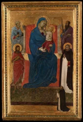 La Virgen y el Niño en trono con los santos Pedro, Pablo, Juan Bautista y Domingo y un suplicante dominico