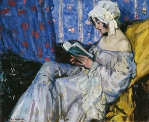 Una chica leyendo en un interior