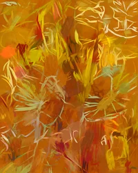 Abstracto botánico dorado