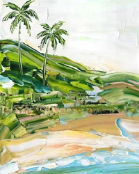 Palmeras de playa tropical