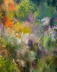 Abstracto de un jardín lleno de vida
