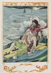 Ilustración de "Candide" de Voltaire, publicada por Gibert Jeune