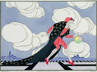 Pantalón, de la edición "Máscaras y personajes del teatro italiano" de Le Journal des Dames et des Modes, grabado por Henri Reidel (fl.1914-20) 1914 (litografía en color)