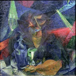 Composición con figura de una mujer