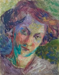 Retrato de mujer, c.1909-10 (óleo sobre lienzo)