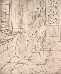 La madre del artista haciendo crochet, 1907