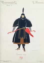 Diseño de vestuario para los Guardias Negros de Turandot de Giacomo Puccini