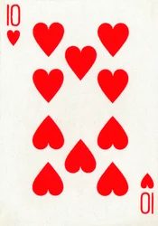 10 de corazones de una baraja de Goodall & Son Ltd., c1940