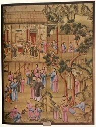 Papel tapiz chino del siglo XVIII en el estilo de la dinastía Ching, 1934