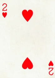 2 de Corazones de una baraja de cartas de Goodall & Son Ltd., c1940