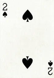 2 de espadas de una baraja de cartas de Goodall & Son Ltd., c. 1940