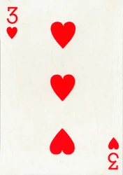 3 de Corazones de una baraja de Goodall & Son Ltd.