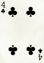 4 de tréboles de una baraja de cartas de Goodall & Son Ltd., c1940