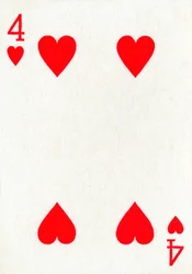 4 de Corazones de una baraja de Goodall & Son Ltd., c1940