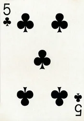 5 de tréboles de una baraja de cartas de Goodall & Son Ltd., c1940