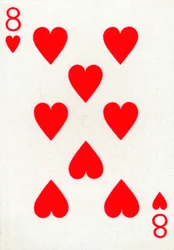 8 de corazones de una baraja de cartas de Goodall & Son Ltd., c1940