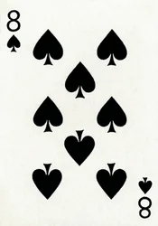 8 de espadas de una baraja de cartas de Goodall & Son Ltd., c1940